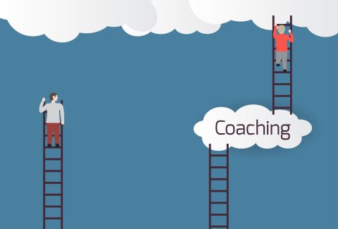 An animated picture of someone climbing a ladder into the clouds