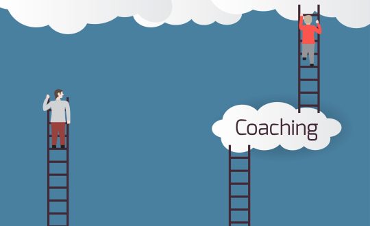 An animated picture of someone climbing a ladder into the clouds